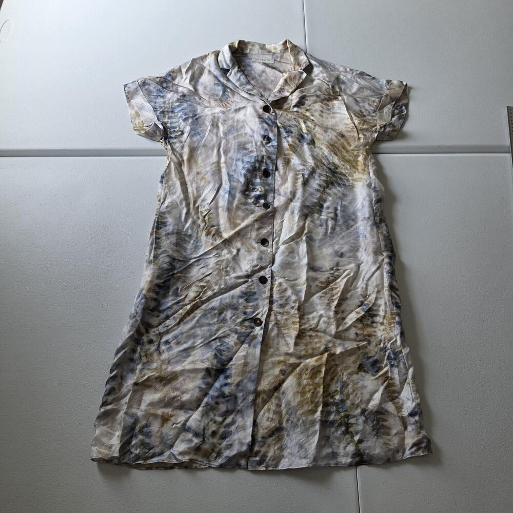 Lafayette 148 New York Dress Womens XS Multicolor Silk Tie Dye Shirt Dress
